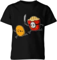 Frytki vs ziemniak humor jedzenie fast food zabawny styl kreskówka funny vibe Dziecięca koszulka 