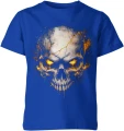 Czaszka ogień złote oczy mroczny klimat horror styl dark skull ognisty motyw streetwear Dziecięca koszulka 