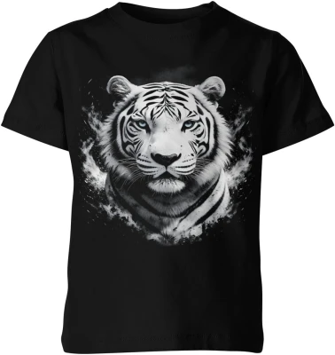 Biały tygrys potężny drapieżnik oczy lodu dzika natura siła elegancja zwierzę Dziecięca koszulka