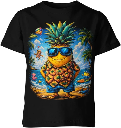 Ananas wakacje plaża lato tropiki śmieszny owoc hawaje chill surfing humor styl Dziecięca koszulka 