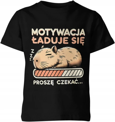 Kapibara Capybara Motywacja Ładuje Się Dziecięca koszulka 