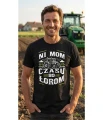 Ni mom czasu bo łorom traktor z traktorem Męska koszulka czarna