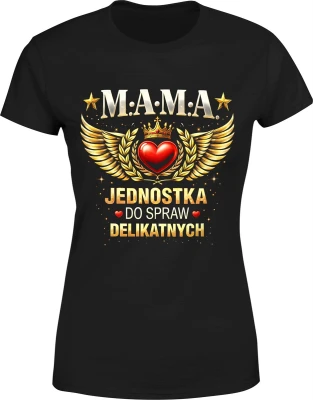 Mama jednostka do spraw delikatnych skrzydła korona Damska koszulka