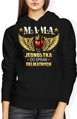 Mama jednostka do spraw delikatnych skrzydła korona Damska bluza z kapturem