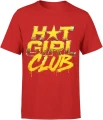 Hot Girl Club złoty styl błyszczące litery Męska koszulka 