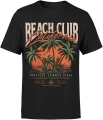 Beach Club California tropical summer palm wakacje Męska koszulka 