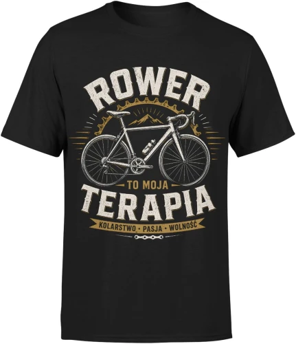 Rower To Moja Terapia Kolarstwo Szosowe Pasja Wolność Męska koszulka 
