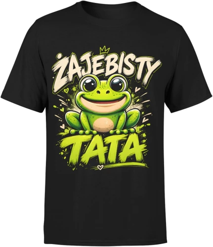 Zajebisty tata żaba wesoła ropucha Męska koszulka 