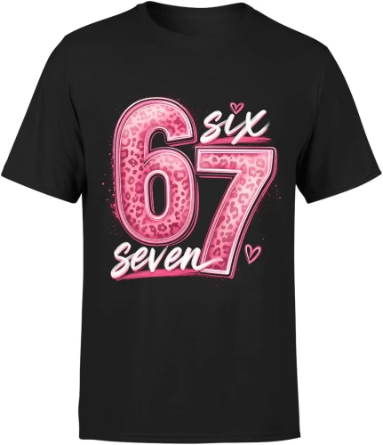 6 7 six seven śmieszna różowa pantera mem Męska koszulka 