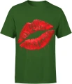 Czerwone Usta kiss lips glam fashion Męska koszulka 