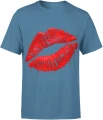 Czerwone Usta kiss lips glam fashion Męska koszulka 