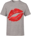 Czerwone Usta kiss lips glam fashion Męska koszulka 
