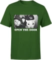 Open The Door koty przy drzwiach koci gang Męska koszulka 