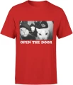 Open The Door koty przy drzwiach koci gang Męska koszulka 
