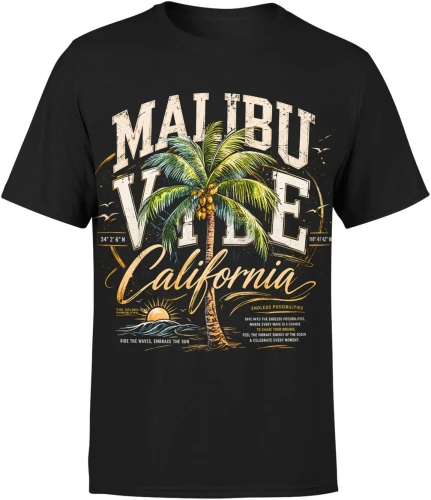 Malibu California palm summer beach  Męska koszulka 