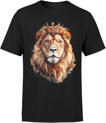 Król lew korona animal king safari Męska koszulka