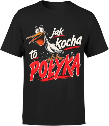 Jak Kocha To Połyka Bocian Śmieszny Viral Męska koszulka 