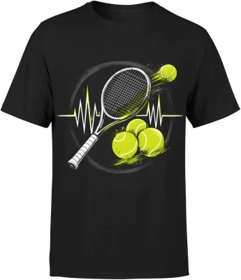 Tennis heartbeat racket player training Męska koszulka