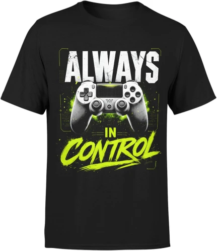Always In Control Gracz Gaming Pad Konsola Męska koszulka 