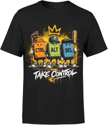 CTRL ALT DEL Take Control gaming geek Męska koszulka 