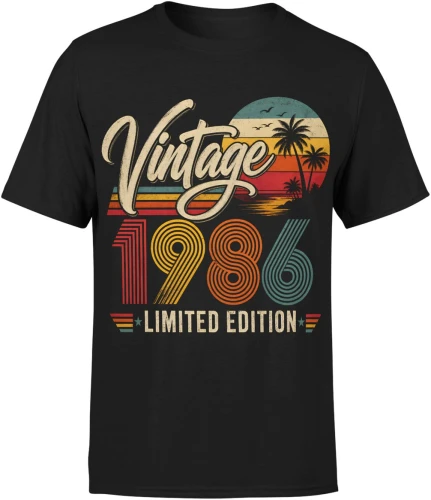 Vintage 1986 limited edition rocznik  legendarny styl Męska koszulka 
