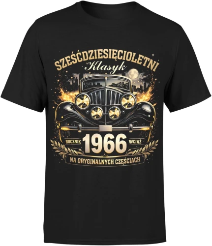 Sześćdziesięcoletni klasyk rocznik 1986 auto vintage motoryzacja oldschool Męska koszulka 