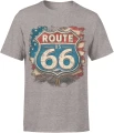 Route 66 Amerykańska Szosa Road Trip Męska koszulka 