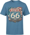 Route 66 Amerykańska Szosa Road Trip Męska koszulka 