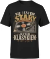 Gramofon winyl muzyka DJ oldschool klasyczne brzmienie Męska koszulka 