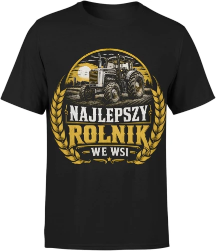 Rolnik traktor wieś gospodarstwo pole farmer Męska koszulka 