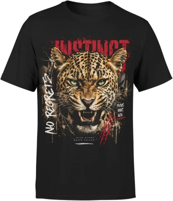 Instinct No Regrets leopard drapieżnik Męska koszulka