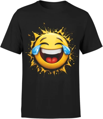 Emoji płaczę ze śmiechu emotka Męska koszulka
