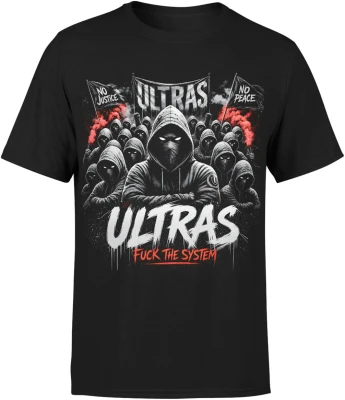 Ultras kibice stadionowi race dymne fanatycy piłkarscy Męska koszulka