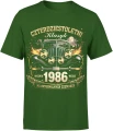 Czterdziestoletni klasyk rocznik 1986 auto vintage motoryzacja oldschool Męska koszulka 