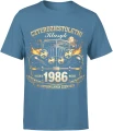 Czterdziestoletni klasyk rocznik 1986 auto vintage motoryzacja oldschool Męska koszulka 