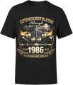 Czterdziestoletni klasyk rocznik 1986 auto vintage motoryzacja oldschool Męska koszulka 