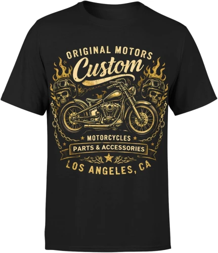Custom Motorcycles chopper biker motocykl oldschool Męska koszulka 