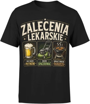 Zalecenia Lekarskie Grill Ogród Relaks  Męska koszulka