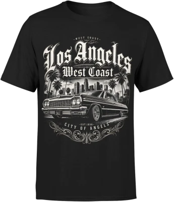 Los Angeles lowrider city of angels samochód vintage  Męska koszulka