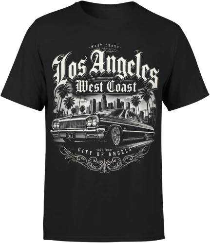 Los Angeles lowrider city of angels samochód vintage  Męska koszulka 