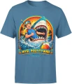 Myśl pozytywnie shark beach summer holiday Męska koszulka 