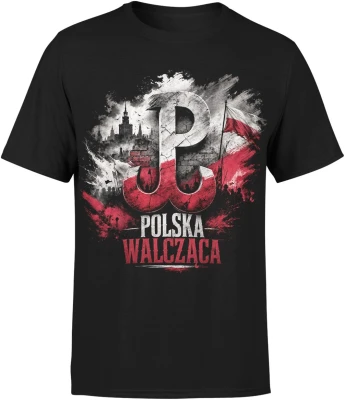 Polska Walcząca symbol PW duma wolność Męska koszulka