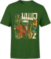Muzyka Jazz instrumenty saksofon trąbka fortepian Męska koszulka 