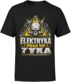 Elektryka prądu nie tyka wysokie napięcie ostrzeżenie Męska koszulka 
