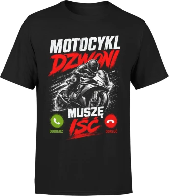 Motocykl dzwoni muszę iść biker speed Męska koszulka