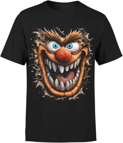 Szalony potwór creepy clown straszna bestia Męska koszulka 