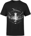 UFO nad górami kosmiczny statek obcy Męska koszulka 