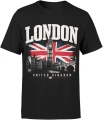 London Big Ben flaga Wielkiej Brytanii UK Męska koszulka 