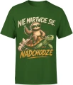 Nie martwcie się nadchodzę leniwiec żółw powolne tempo  Męska koszulka 