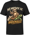 Nie martwcie się nadchodzę leniwiec żółw powolne tempo  Męska koszulka 